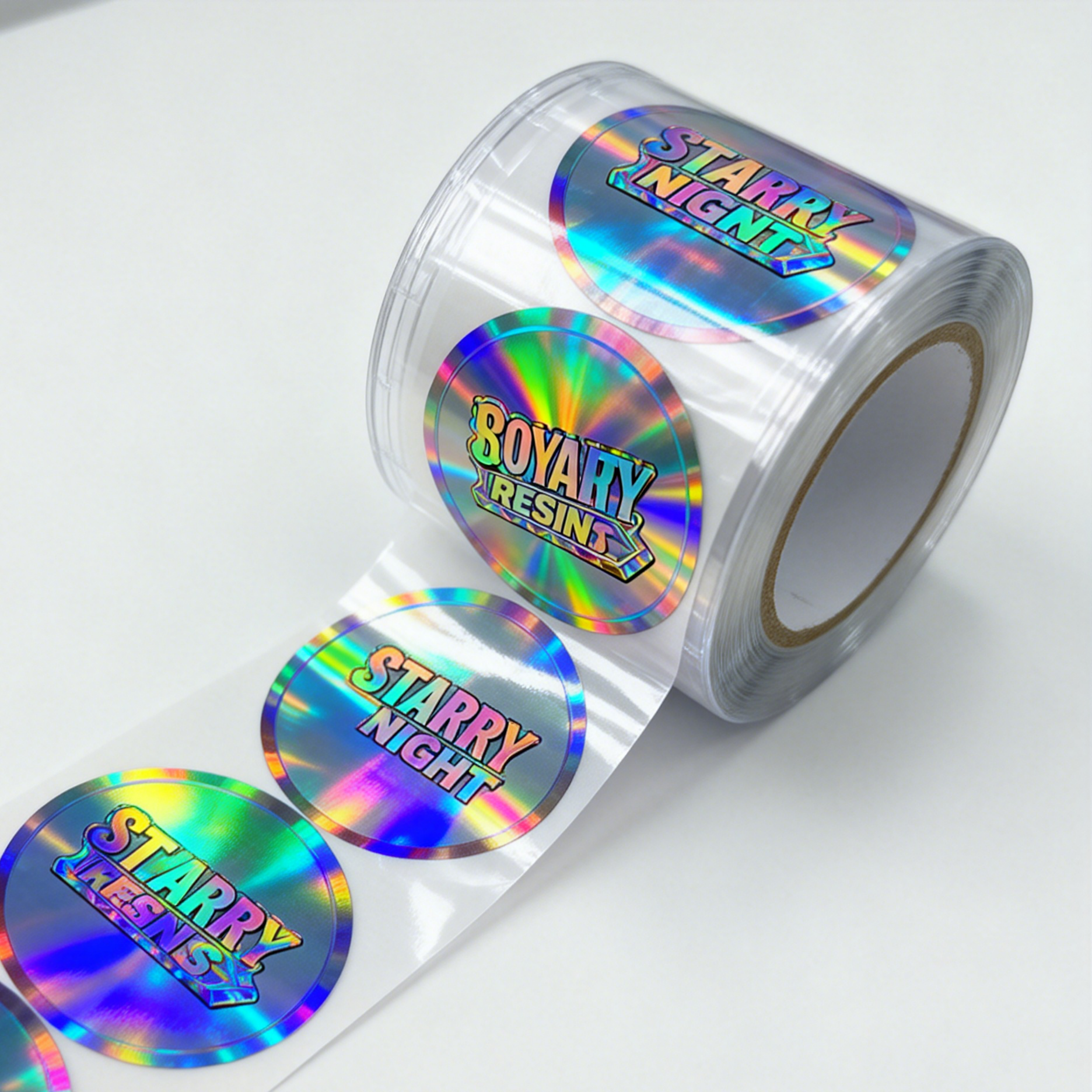 Custom Die-Cut Waterproof Vinyl Stickers With Holographic Design OEM Branding Adhesive Labels For Gift & Craft