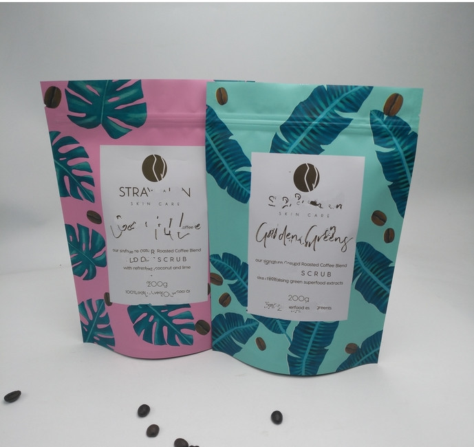 Food Grade Stand Up Pouch Bags Plastic Custom Foil Matte Finish For Tea Packing