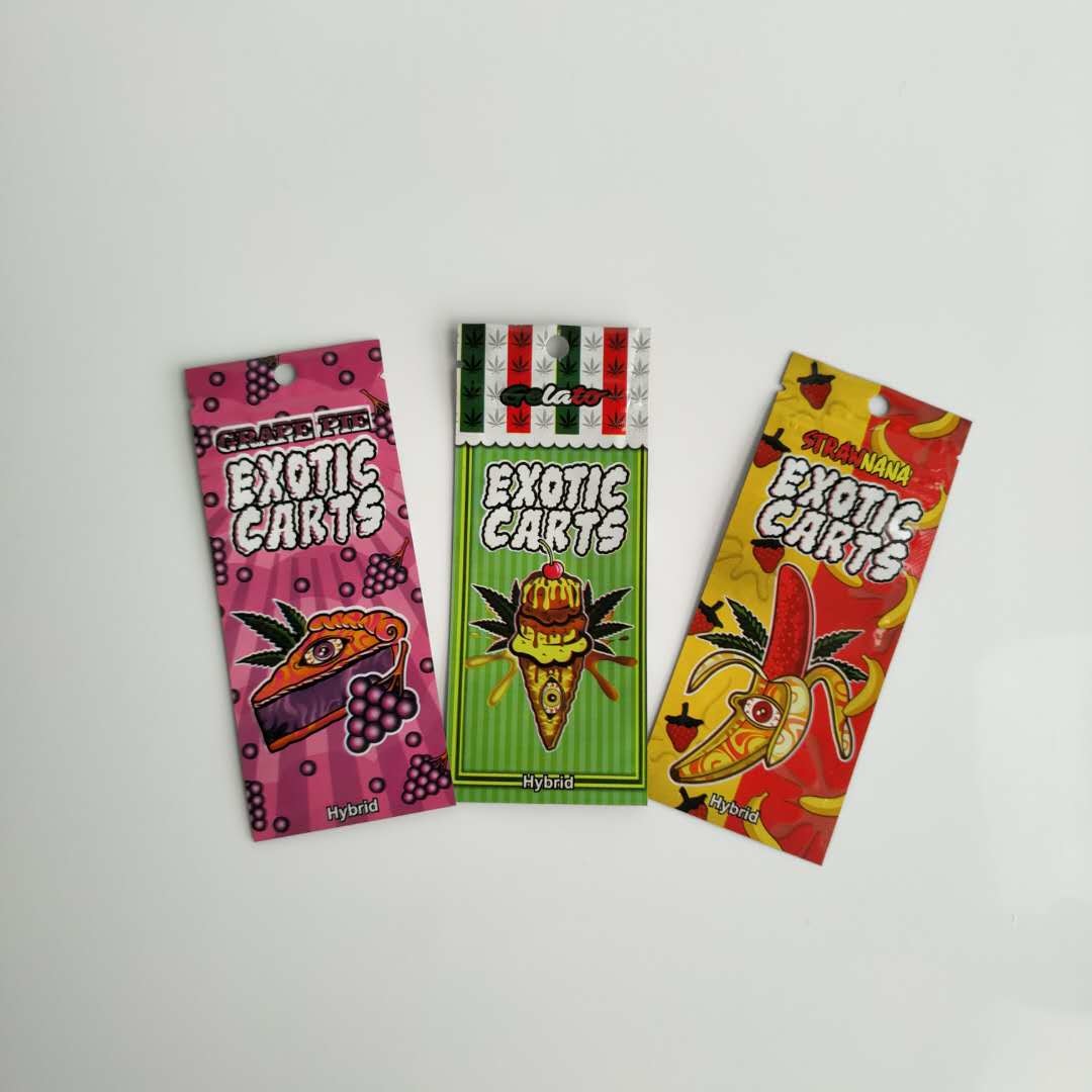 Three Side Sealed Plastic Pouches Packaging Resealable Zip Vape Oil Pen Cartridge Bag