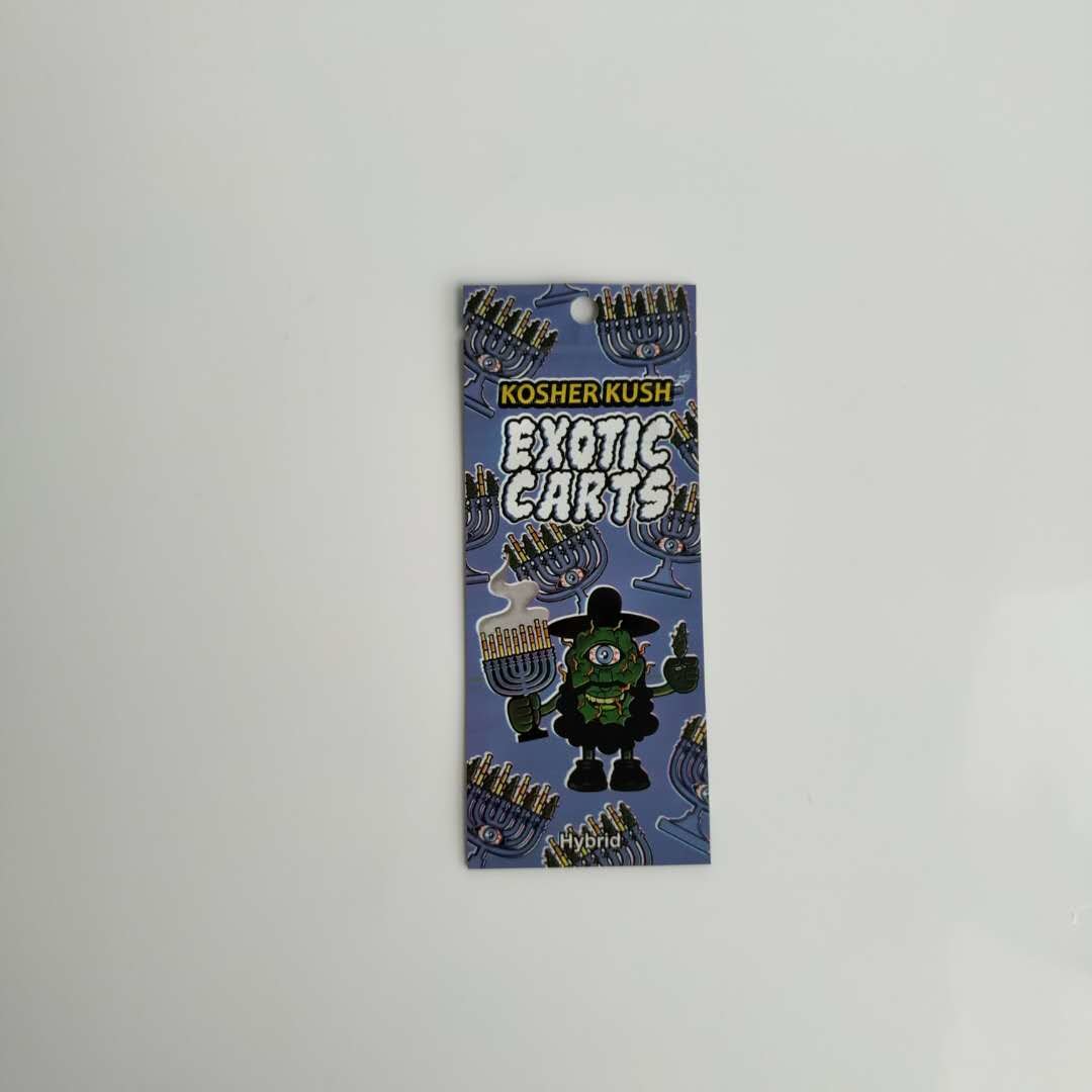 Reusable Plastic Pouches Packaging Exotic Carts Gold Tip Mylar Bag With k