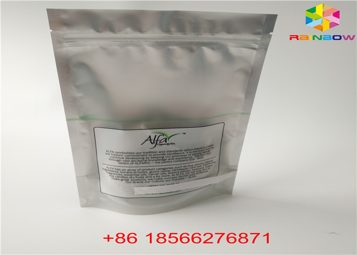 Glossy Silver Stand Up Pouch Aluminium Foil Packaging Bag Clear Plastic Material