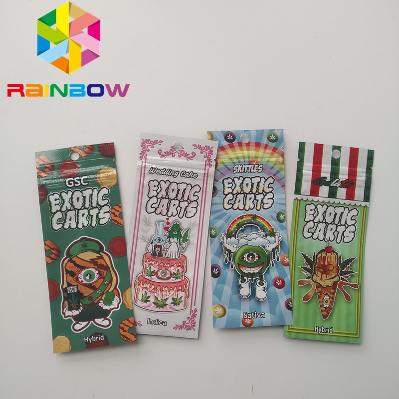 Holographic Vape Cartridge Plastic Pouches Packaging k Cbd Oil Exotic Carts