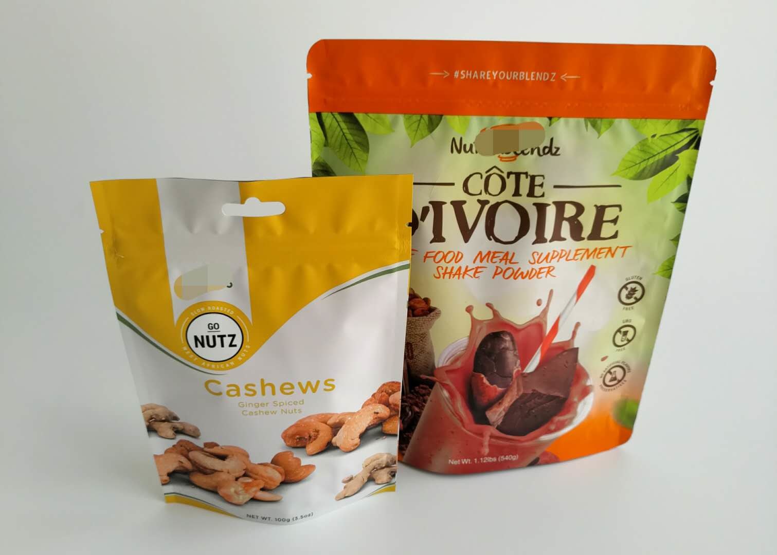 Organic Chia Seeds Snack Cookies Food Packaging Bag Gravure Printing With Zipper