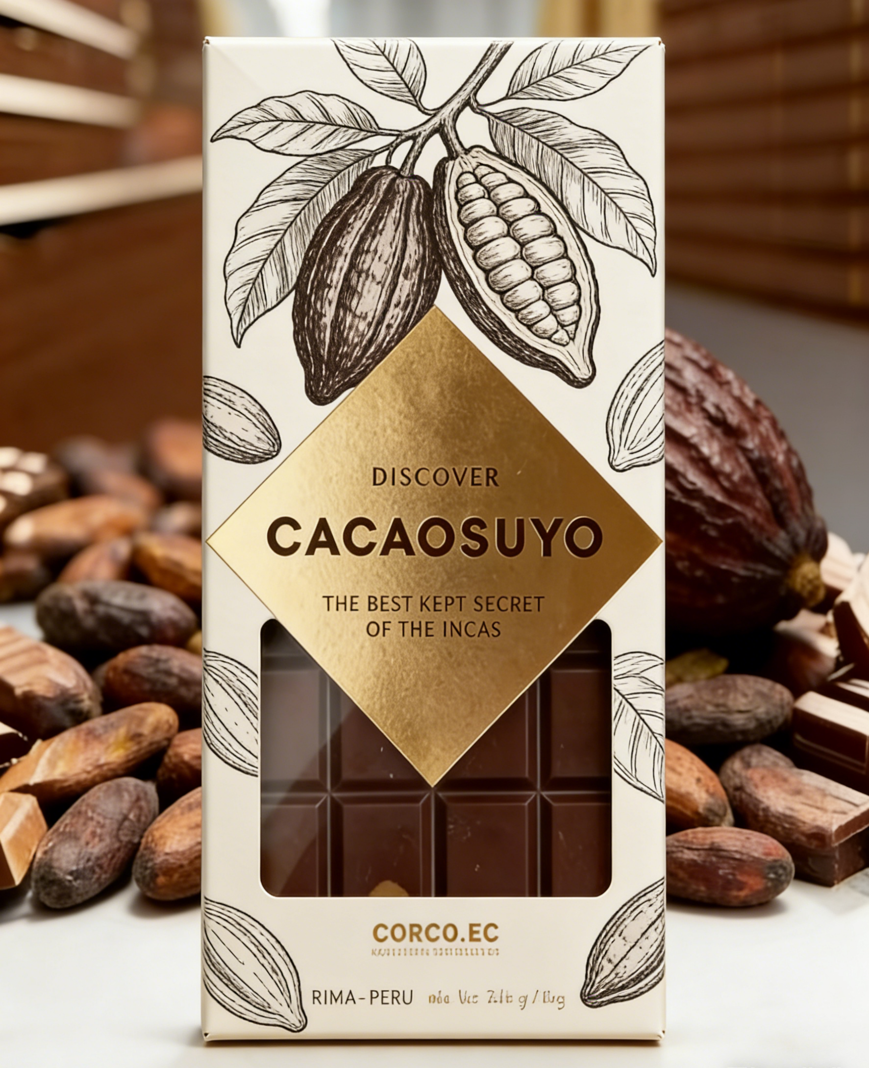 Custom Biodegradable Food Grade Kraft Paper Box with Clear Window for Chocolate Bar Packaging