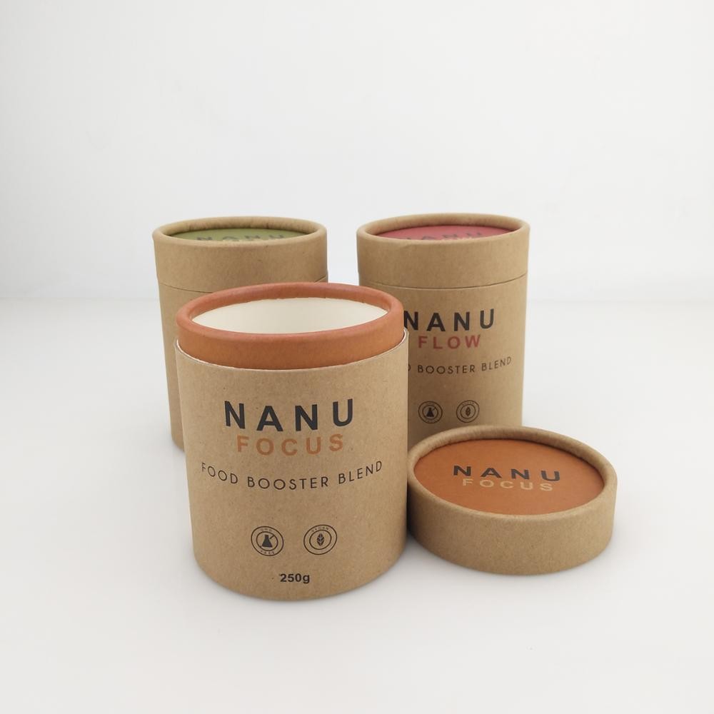 Eco Friendly Paper Box Packaging Cylinder Customized Size For Tea Packaging