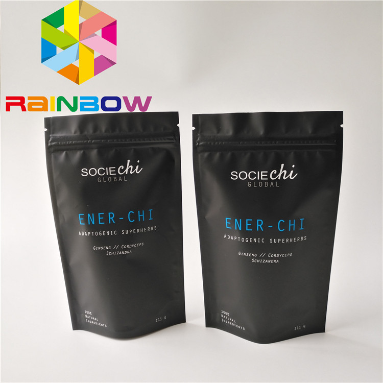 Food Grade Material Stand Up Zipper Pouch Cone Shaped Moringa Powder Bag With Foil Liner