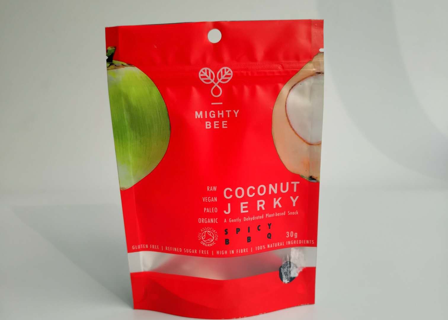 Resealable Snack Bag Packaging Coconut Powder Pack Custom Printing With Clearly Window