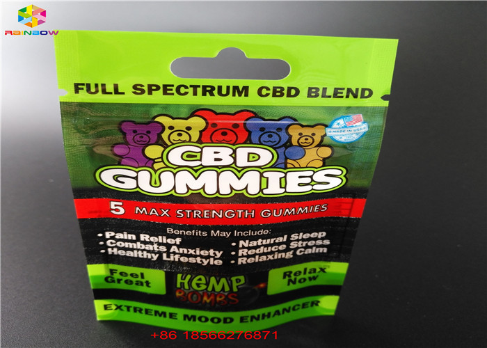 CBD GUMMIES Plastic Blister Packa Bags Laminated Aluminum Sachet With Window
