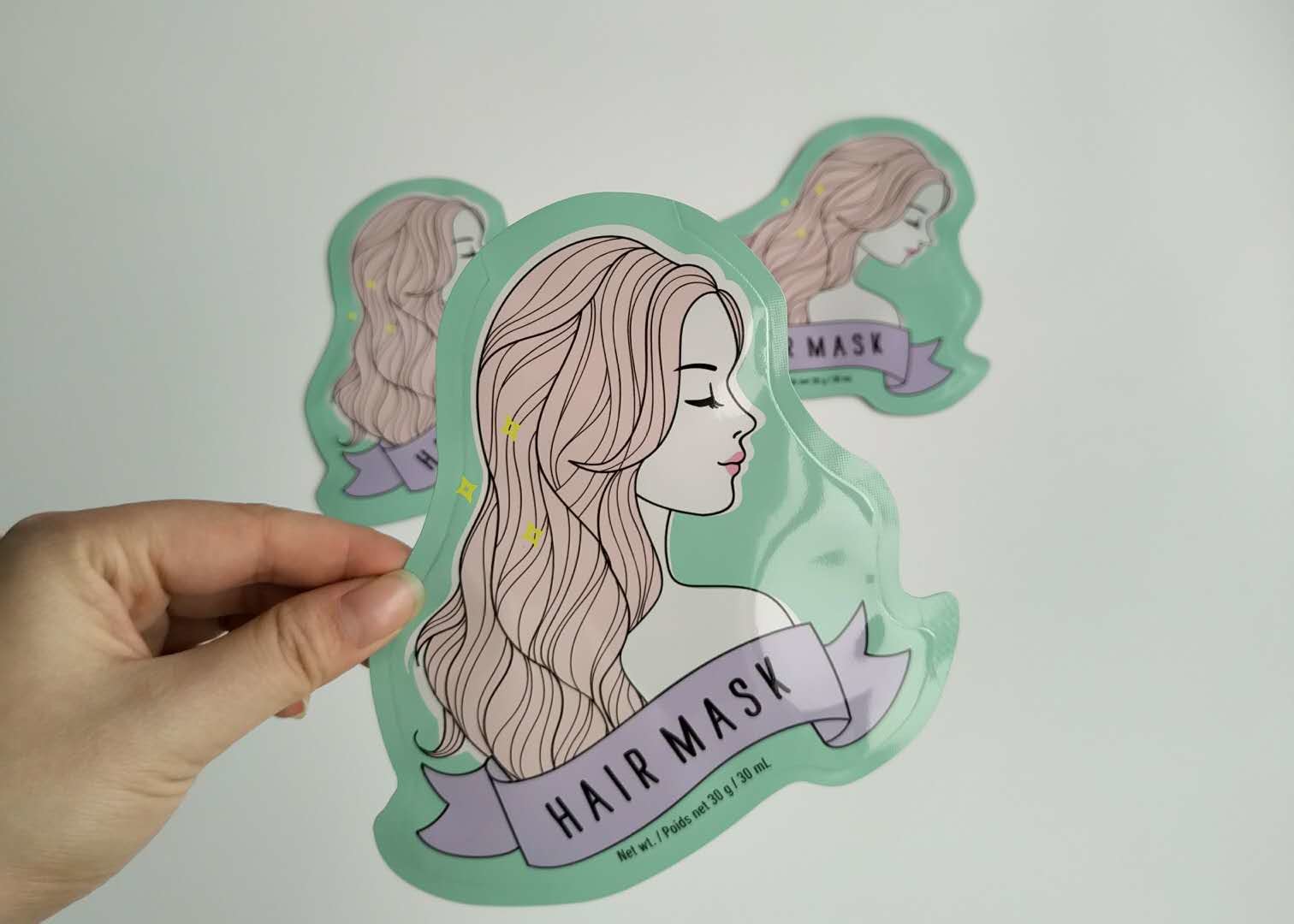 Special Shape Aluminum Foil Side Gusset Plastic Cosmetic Bags Facial Sheet Mask Packaging