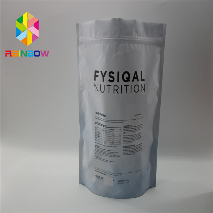 Zipper Reclosable Plastic Pouches Packaging Double Sided Matte Gold Flat Food Safe Bags