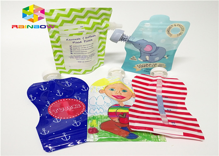 Aluminum Foil Stand Up Spout Pouch Packaging Customized Printing 120ml Plastic
