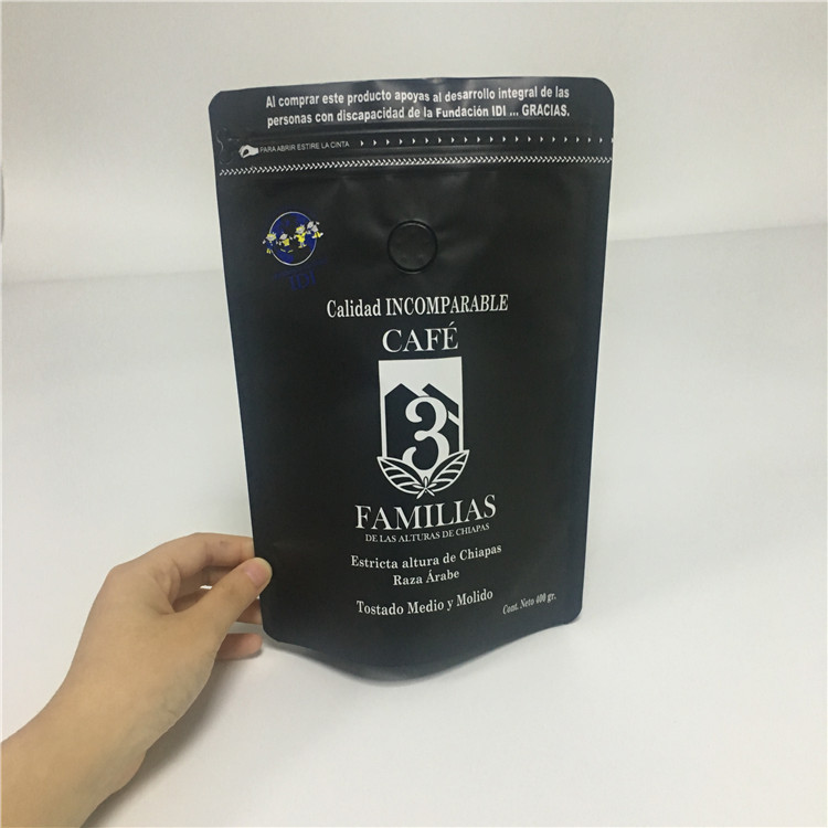 Food Grade Plastic Pouches Packaging Matt Surface Coffee Bag k FDA Marked
