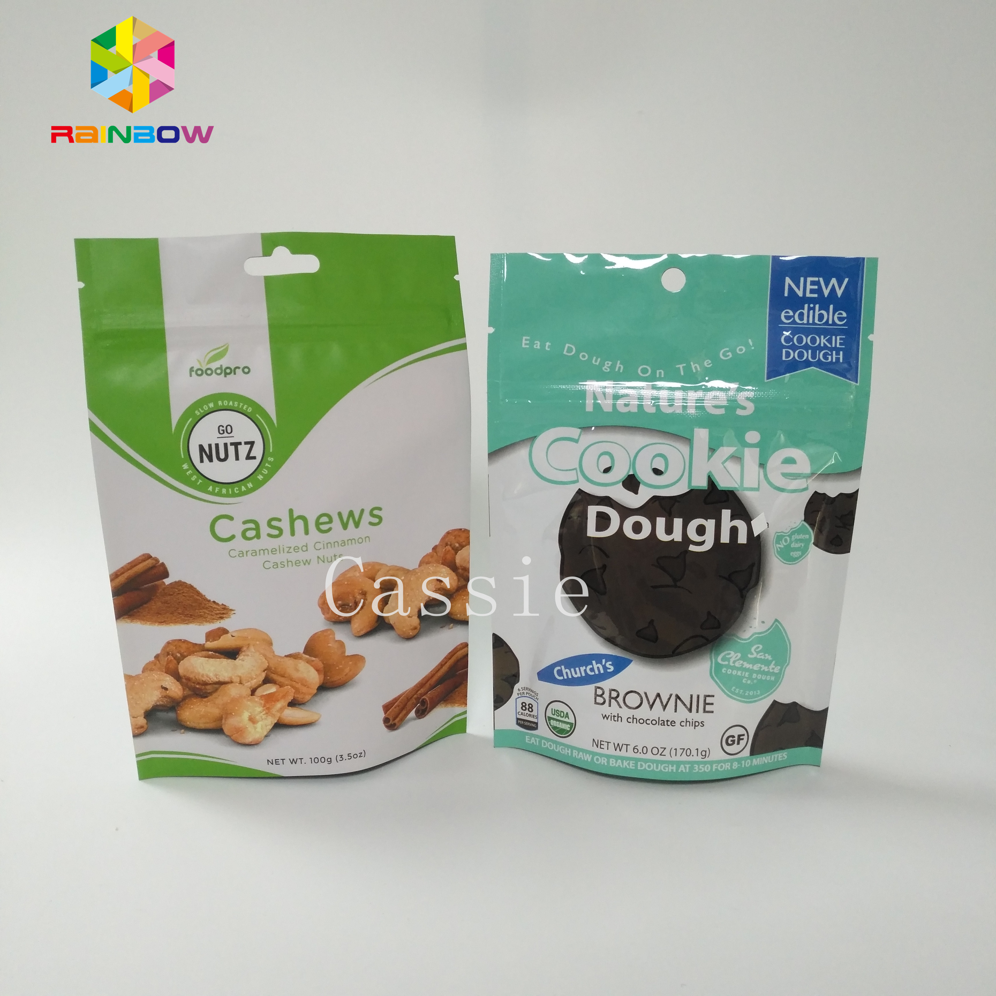 Gravure Printing Stand Up Aluminum Foil Bag Zipper Lock Customized For Powder Food