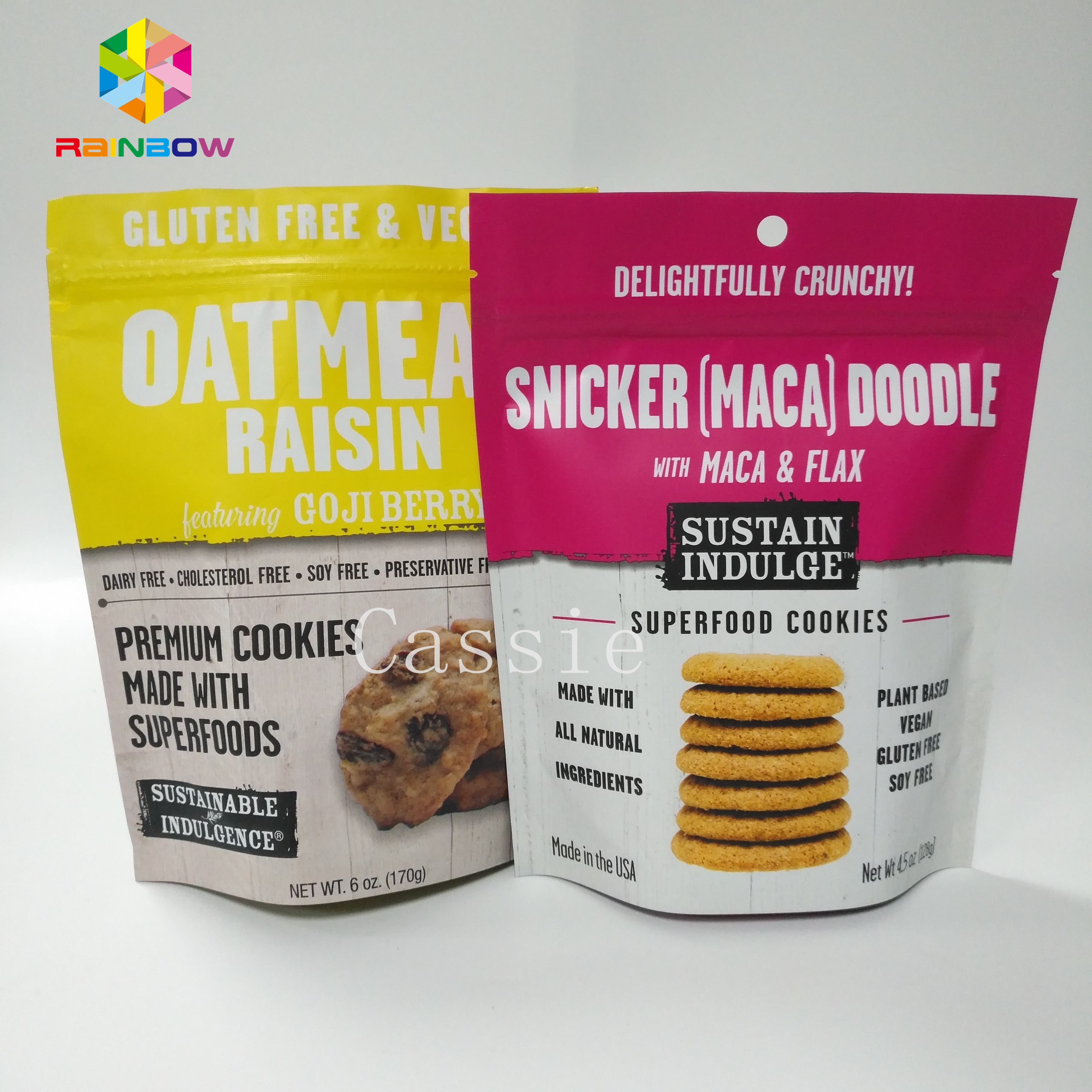 Aluminum Foil Stand Up k Bags , Snack Food Packaging Bags Customized Color