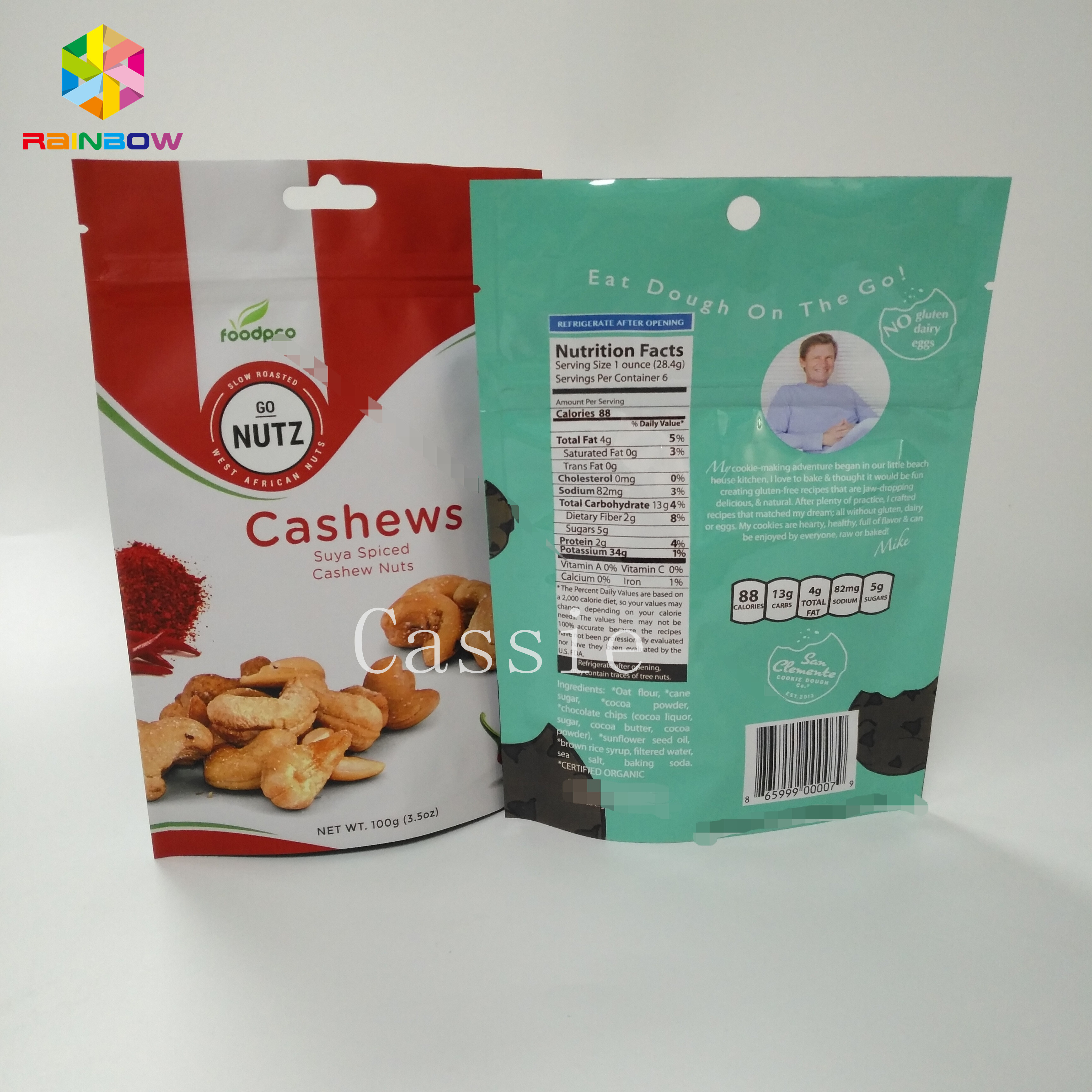 Heat Seal Popcorn Snack Food Packaging Stand Up Pouch Aluminum Foil Material