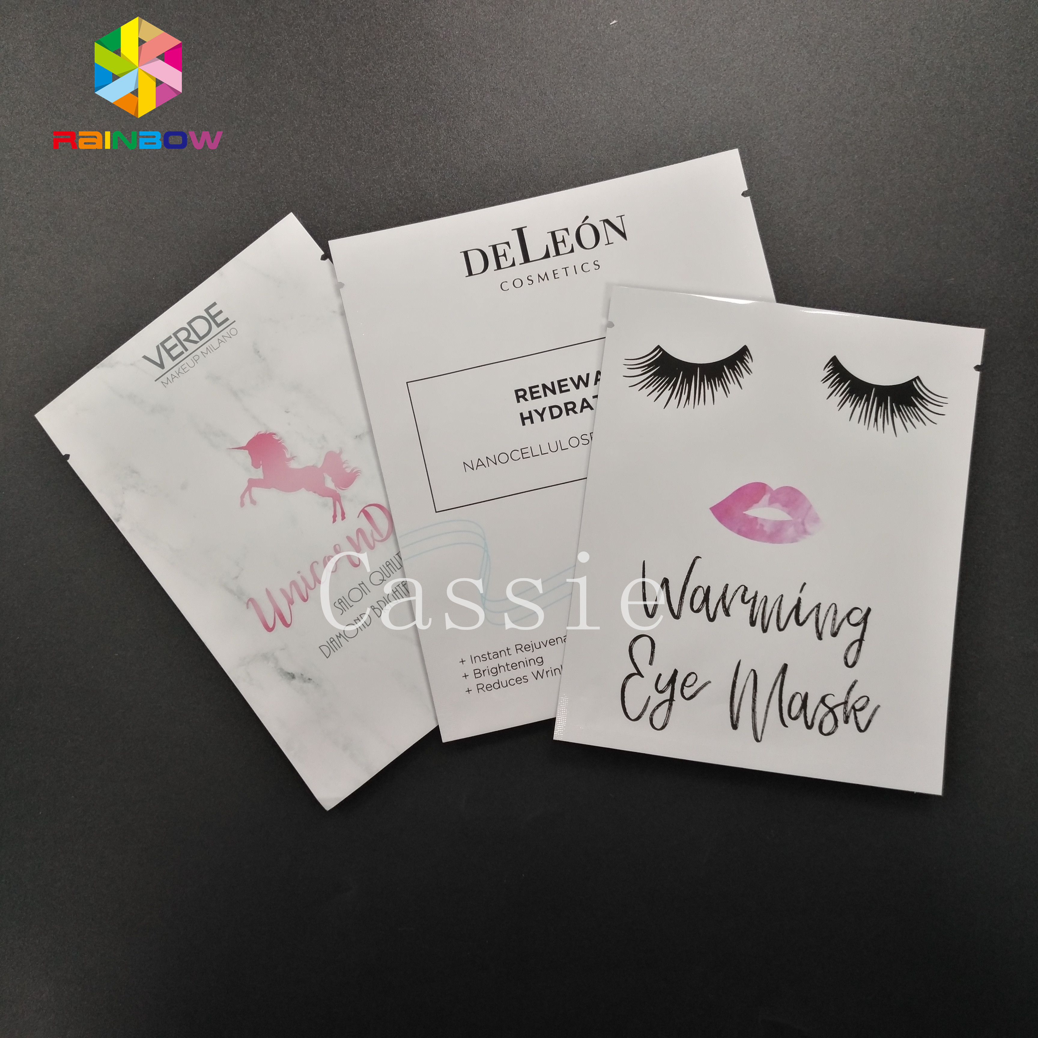 Custom Grip Seal Bags Cosmetic Aluminum Foil Vacuum Laminated Facial Mask Packaging