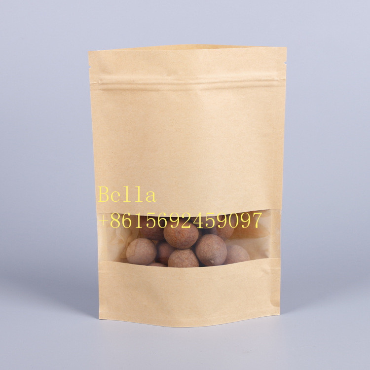 Food Grade Stand Up Zipper Pouch Bags , Kraft Paper Aluminium Foil Pouch With Window