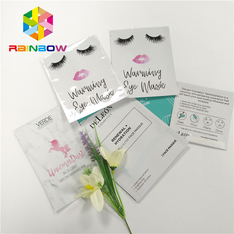 Three Side Seal Custom Printed Stand Up Pouches Aluminum Foil Cosmetics Bag