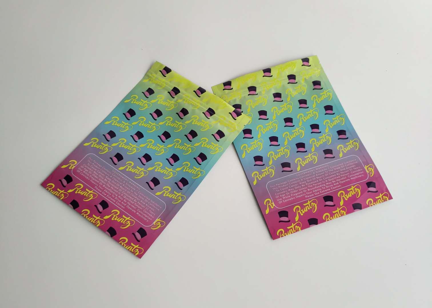 Custom Stand Up Plastic Pouches Packaging Cookies Weed Seed Bag Hologram k