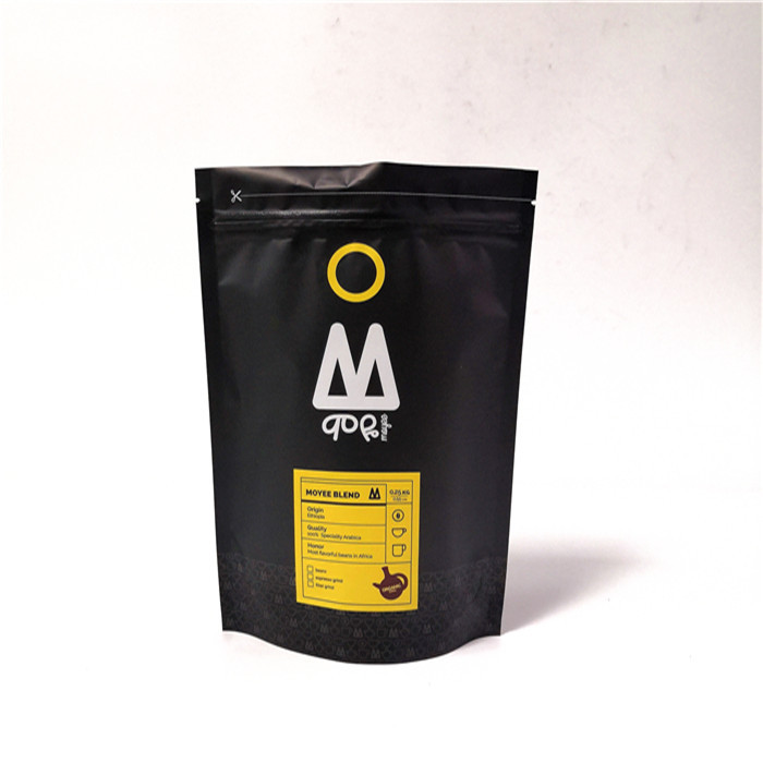 Stand Up Plastic Pouches Packaging Food Grade Aluminum Foil Coffee Bag Gravnre Printing