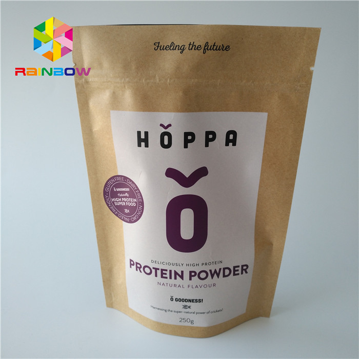 Eco Friendly Foil Pouch Packaging Food Grade k Logo Printed Kraft Craft Paper