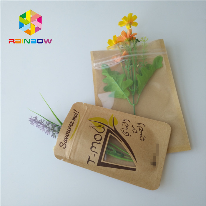 Resealable Custom Paper Bags Food Grade Three Side Seal Aluminum Foil Cookie Packaging