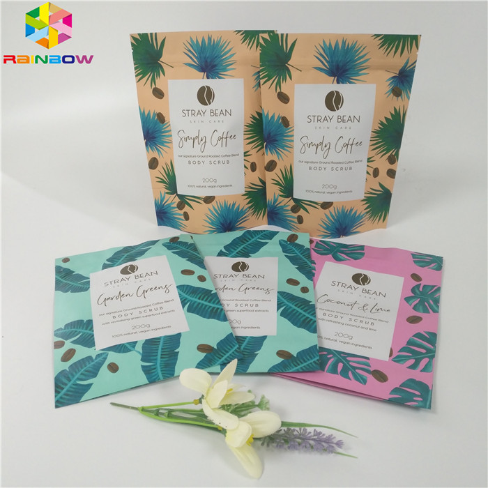 Reclosable Matt Finish Stand Up Pouch Bags , Zip Lock Packaging Bag For Body Scrub