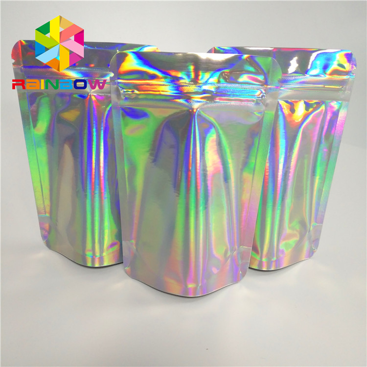 k Hologram Snack Food Packaging Bags Custom For Eyelash / Brush / Jewelry