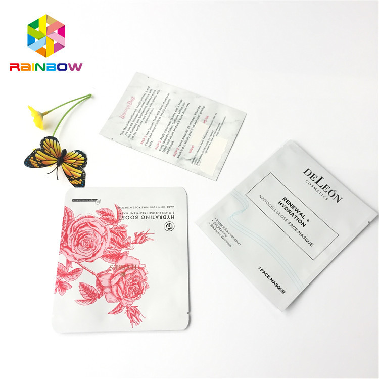 Cosmetic Facial Mask Foil Pouch Packaging Customized Color Printing Good Sealing
