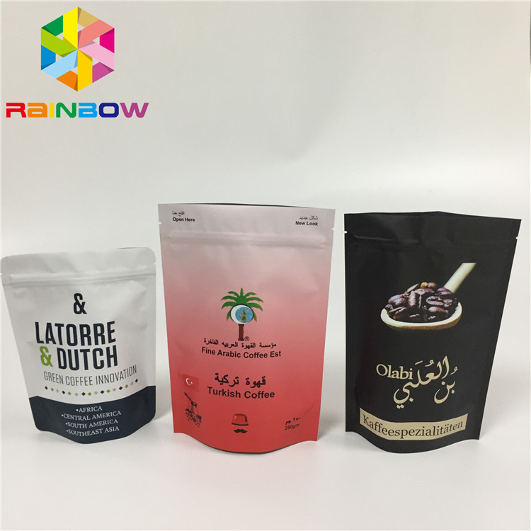 Gravure Printing Stand Up Zipper Pouch Bags Tear Notch Line Zip Lock Laminated Foil