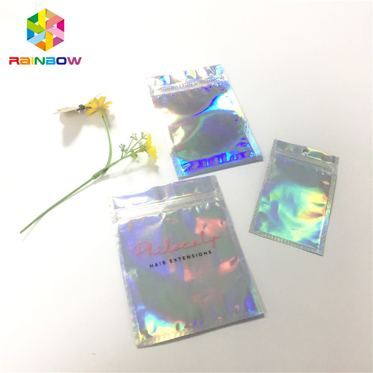 Waterproof Laminated Foil Pouch Packaging Zip Lock Hologram Laser Customized Printing
