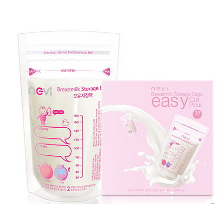 Double Stand Up Zipper Pouch , Heat Seal Packaging Bags Breast Milk Storage