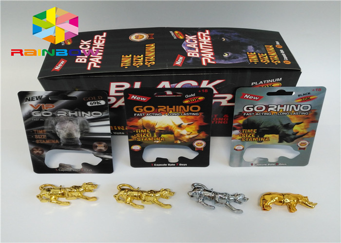 Male Enhancement Pills Blister Pack Packaging 3D Rhino Blister Card For Capsules Package