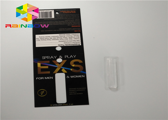 Custom Slide Blister Card Packaging Spray Folding Packaging Paper Card With Hole