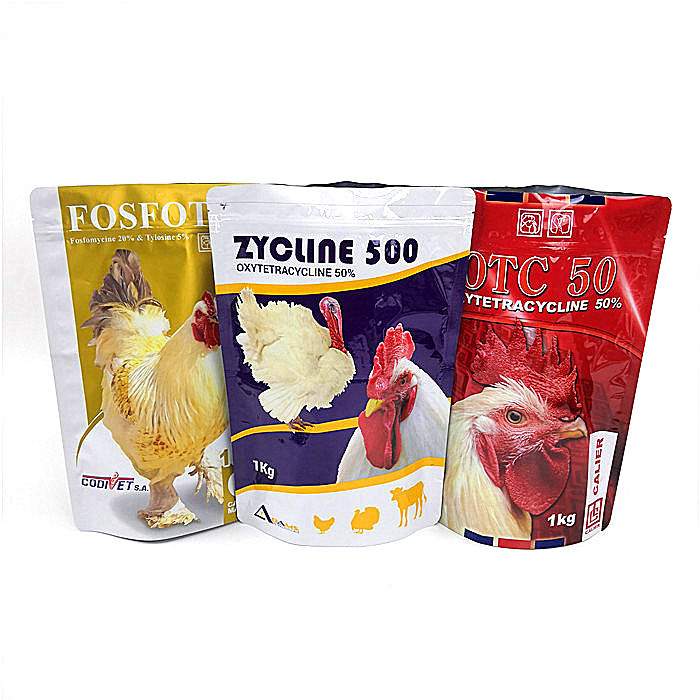 Chicken Feed Plastic Pouches Packaging Eco Friendly Bopp Laminated Zipper Woven Bag