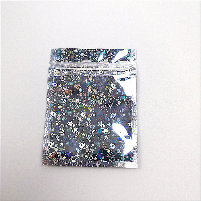 Cosmetics Grip Seal Bags Twinkling Stars Laser Film 30-150 Micron Thickness