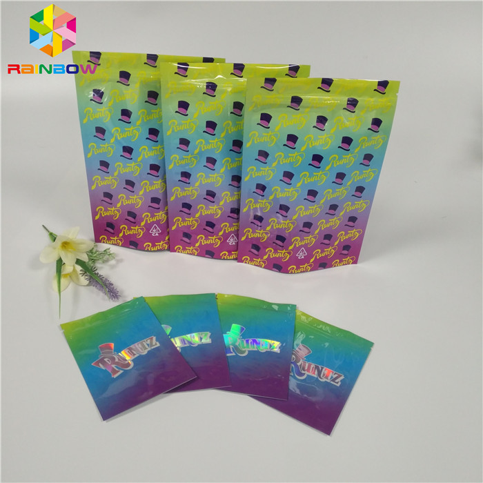 Smell Proof Foil Pouch Packaging Runtz Bags Cookies / Pill / Gummy Bear Application