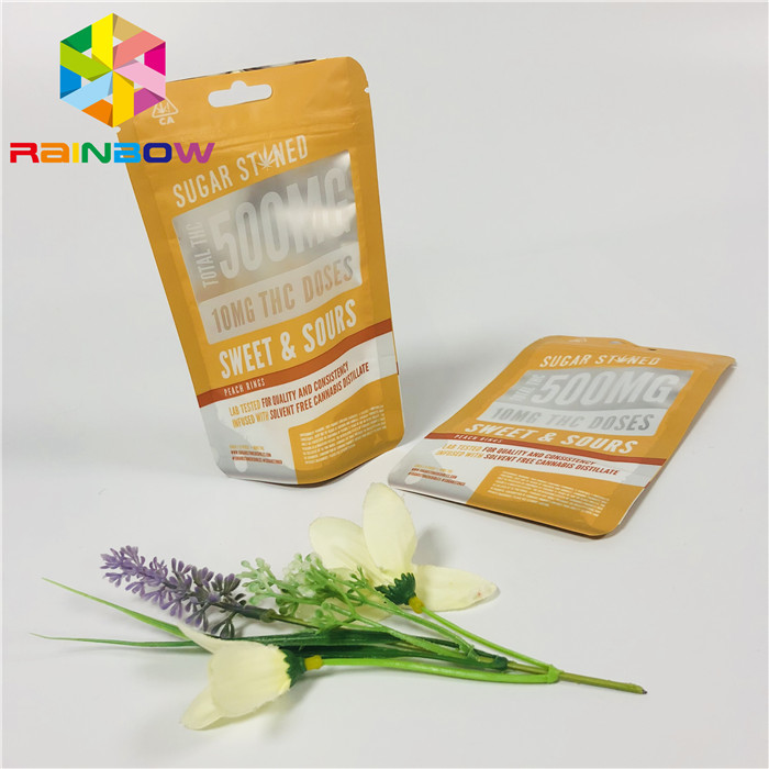 Snack Nuts Plastic Pouches Packaging Customzied Printing Clear Window With Resealable Zipper