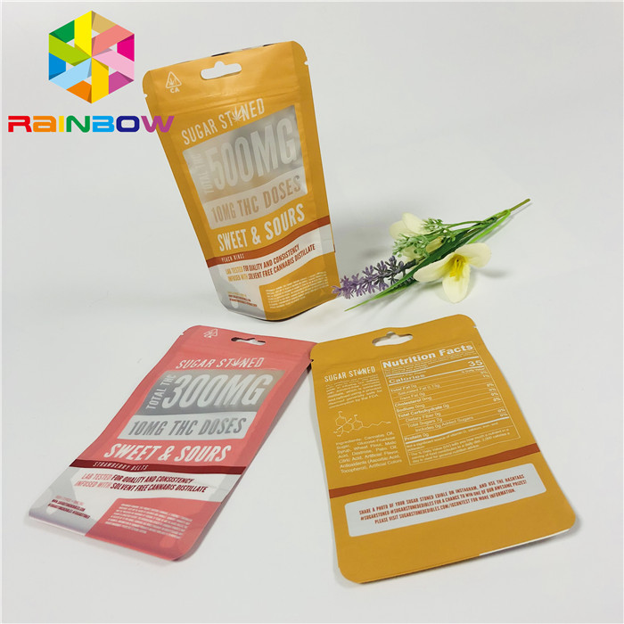 Reusable Plastic Stand Up Zipper Pouch Bags Matt Finished With Front Clear Window