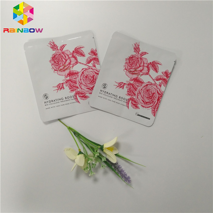 Plastic Cosmetic Packaging Bagsample Sachet Facial Mask Three Sides Seal Bag