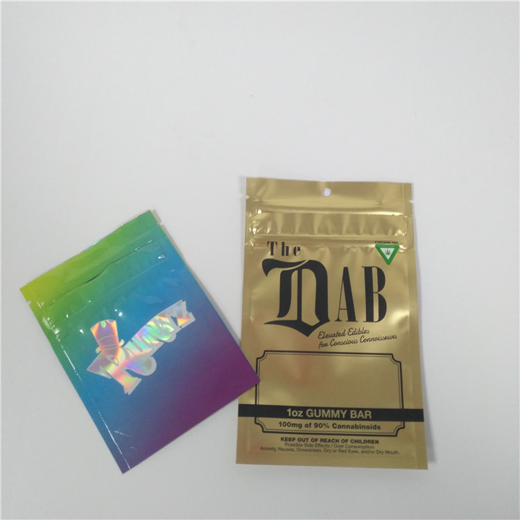 Child Proof Aluminium Foil Pouch Packaging Stand Up Bag For Marijuana Gummy Candy