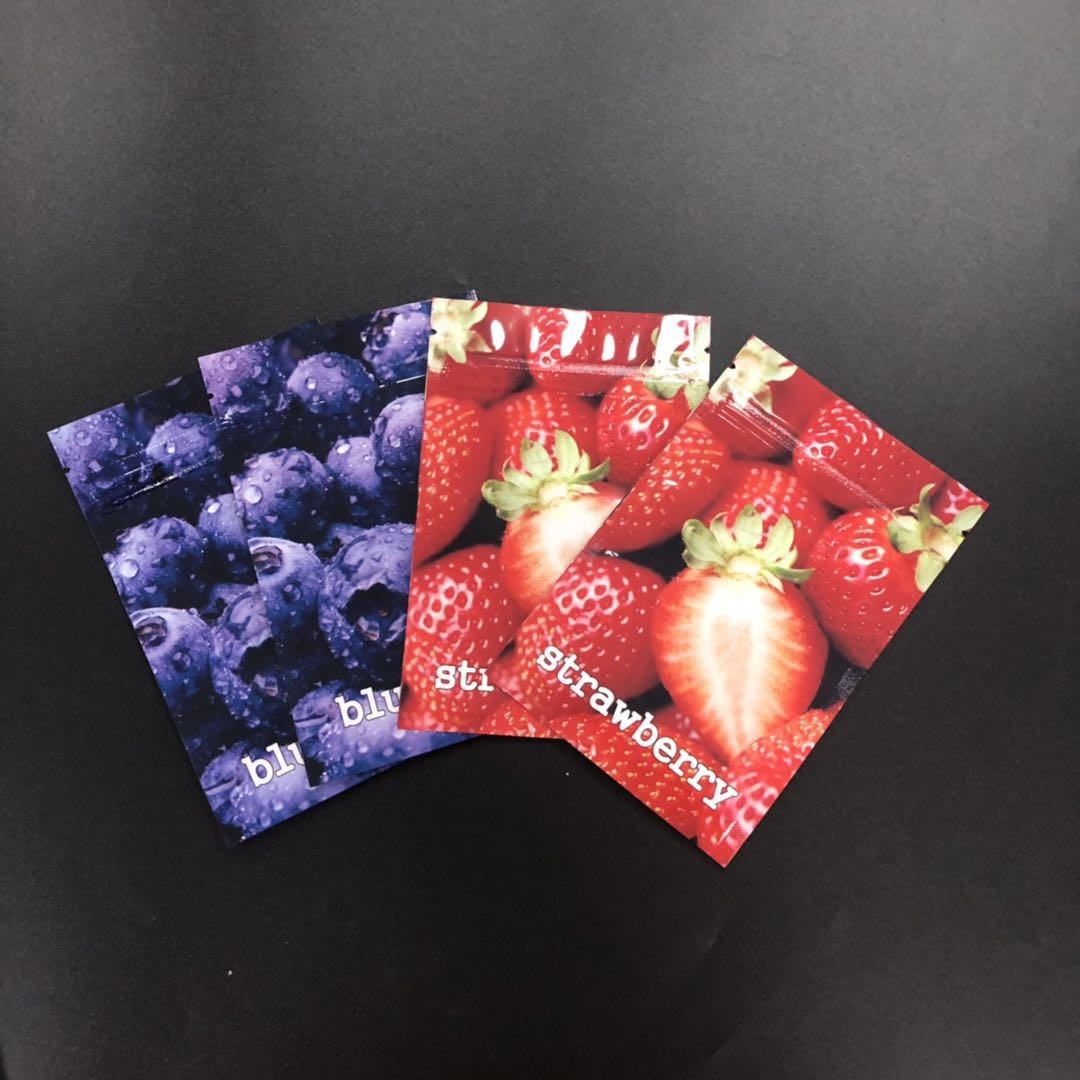 Foil Lined Glossy Material Herbal Incense Packaging 3 Side Sealed Flat Bag Custom Printed