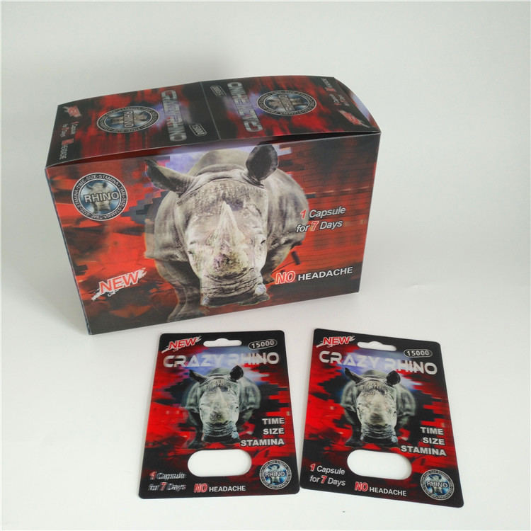 Rhino 69 Red Panther 3d Cards Plastic Blister Packaging Custom Size For Male Capsule