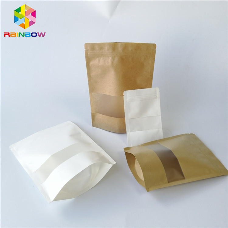 Reusable Lamination Plastic Food Packaging White Brown Paper Customized Printing