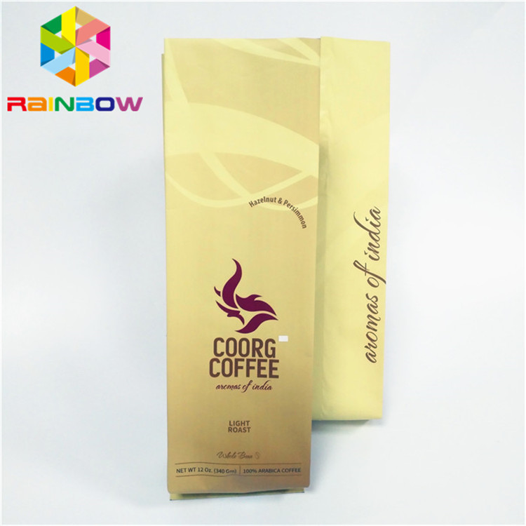 Moisture Proof Food Packaging Side Gusset Coffee Bag With Tin Tie / Degassing Valve