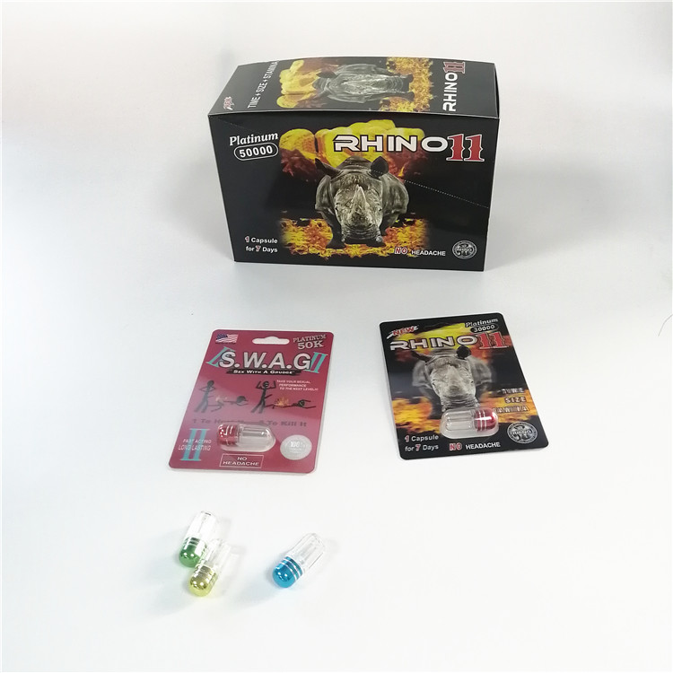 Custom Blister Card Packaging Rhino Container Bullet For Male Enhancement Capsule Packaging
