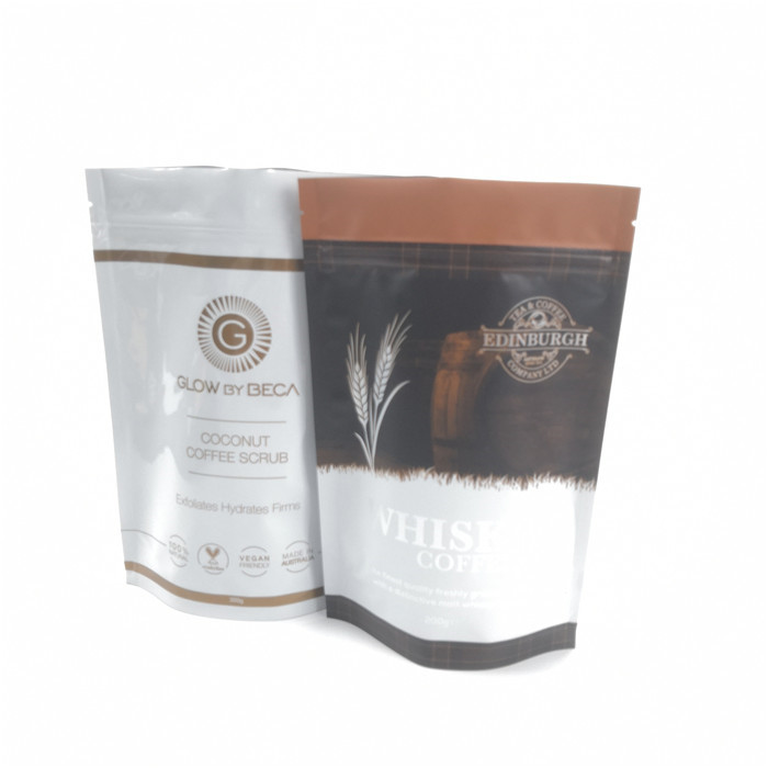 Zip Lock Plastic Pouches Packaging Aluminum Foil Coffee Bags Gravnre Printing