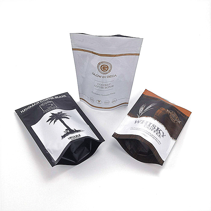 Stand Up Aluminium Foil Pouch , Durable Custom Printing Coffee Bag With Zipper
