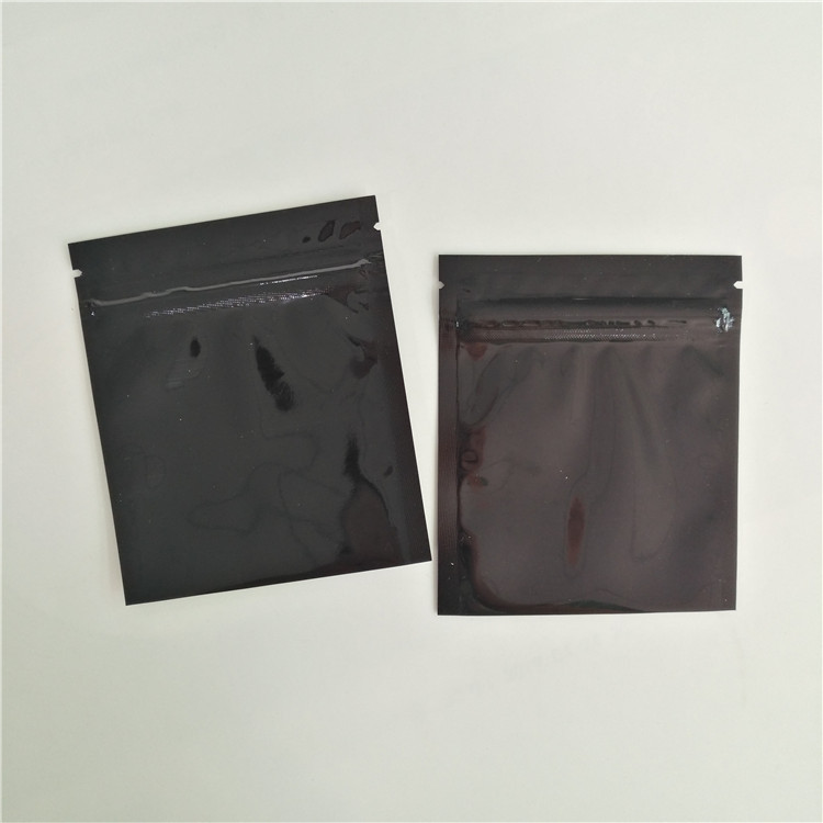 Reusable Bpa Free Black Sachet Herbal Incense Packaging Glossy Aluminium Foil Zipper Bags