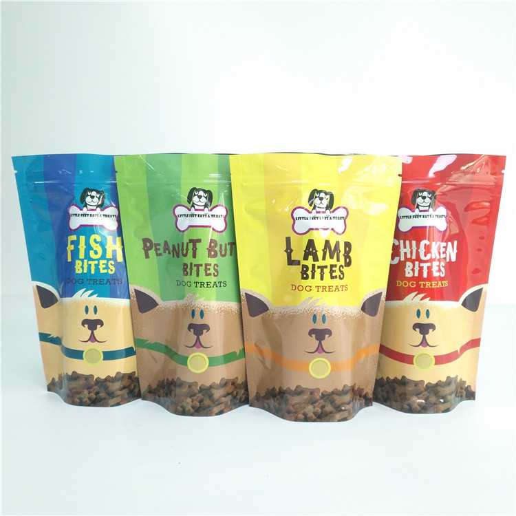 Dog Treat Storage Pet Food Bag  Laminated Plastic Reusable Vacuum Organic Pouch